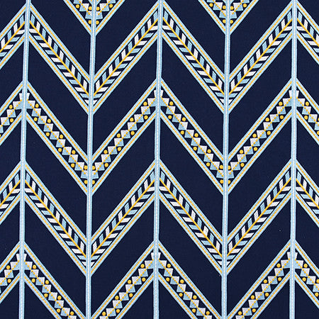 At This Moment Navy by Carole Designer Fabric Bluebell 60% Polyester, 40% Cotton India N/A 15 1/8" V, 12 3/8" H 50.75" - Swanky Fabrics -