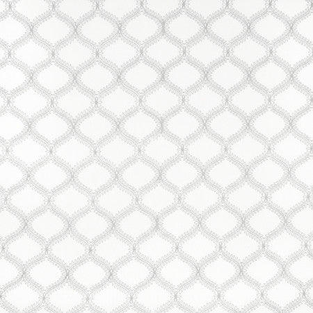 Meet & Greet Silver by Carole Designer Fabric SILVER FOX 55% Linen, 45% Rayon China 5 7/8" V, 5 1/4" H 53" - Swanky Fabrics -