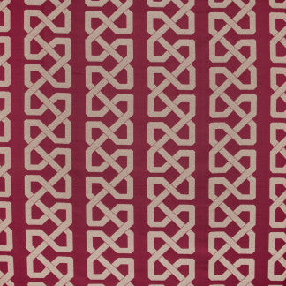 Grand Cable Crimson by Carole Designer Fabric Mulberry Sangria 100% Polyester India N/A 8 1/2" V, 9 1/8" H 54" - Swanky Fabrics -