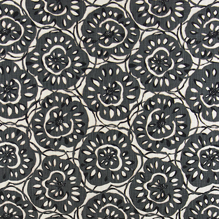 Great Passion Graphite by Carole Designer Fabric Muse 100% Cotton- SSR Pakistan 12,000 Wyzenbeek Double Rubs </p><p>Repeat: 25 1/4" V, 13 1/2" H 54" - Swanky Fabrics -