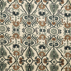 Carole Fabric Bird Gathering Silver Blue