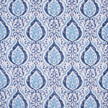 Be Brave Sapphire by Carole Designer Fabric Bluebird 100% Cotton- Soil Repellent China Passes 27,000 Double Rubs Wyzenbeek 18" V, 13 1/2" H HD 56" - Swanky Fabrics -