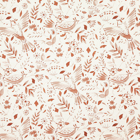 Bird Lover Terra by Carole Designer Fabric Dawn & Dusk 100% Cotton Spain 30,000 WYZENBEEK DOUBLE RUBS 27" V, 13 1/2" H HD 54" - Swanky Fabrics -