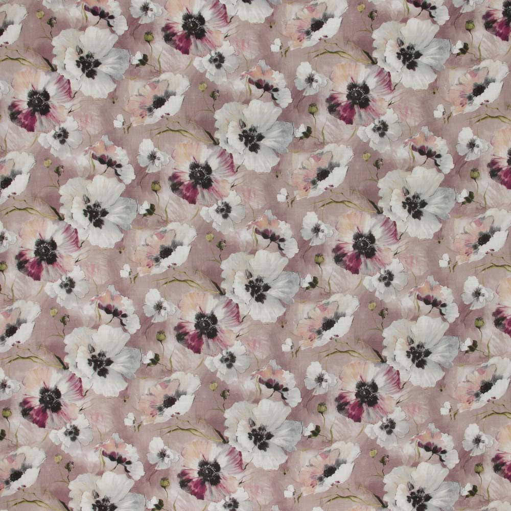 Always A Way Vintage Rose by Carole Designer Fabric Mulberry Sangria 55% Linen, 45% Viscose Uk Passes 18,000 Circular Rubs Martindale Horizontal: 135 and Vertical: 125 53 - Swanky Fabrics -