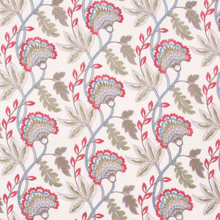 Your Heart Coral by Carole Designer Fabric Azalea 73% Polyester, 27% Cotton India Passes 40,000 Double Rubs Wyzenbeek Horizontal: 17" and Vertical: 9" V 51" - Swanky Fabrics -