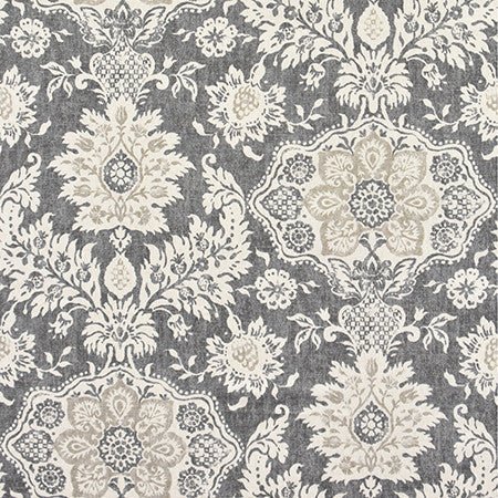 Palmetto Bluff Metal by Carole Designer Fabric Moonstone 100% Cotton-Soil Repellent Usa 50,000 Wyzenbeek Double Rubs 26 1/4" V, 27" H HD 56.5" - Swanky Fabrics -