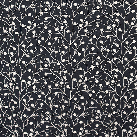 Never Regret Midnight by Carole Designer Fabric Moonstone 60% Cotton, 30% Polyester, 10% Linen India N/A 9 1/4" V, 8 1/2" H 51.5" - Swanky Fabrics -