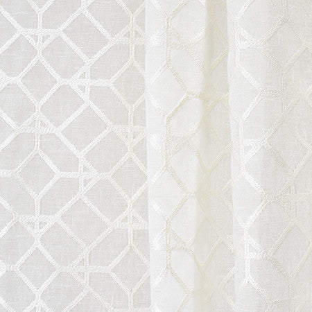 Love For All White by Carole Designer Fabric Sheer Luxury Base: 80% Polyester, 20% Cotton. Embr: 100% Viscose INDIA N/A 6 1/2" V, 6 1/4" H 104" - Swanky Fabrics -