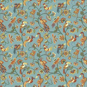 Fine Feathered Aqua by Kasmir Designer Fabric 1436 100% Cotton INDONESIA 15,000 Wyzenbeek Double Rubs H: 27 inches, V: 27 inches 54 - 55 - Swanky Fabrics - Kasmir