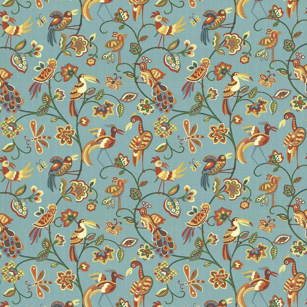 Fine Feathered Aqua by Kasmir Designer Fabric 1436 100% Cotton
 INDONESIA </p><p>Repeat: Horizontal: 27 inches and Vertical: 27 inches 54 - 55 - Swanky Fabrics -