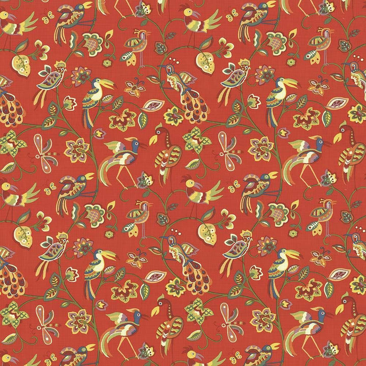 Fine Feathered Vermillion by Kasmir Designer Fabric 1435 100% Cotton
 INDONESIA </p><p>Repeat: Horizontal: 27 inches and Vertical: 27 inches 54 - 55 - Swanky Fabrics -