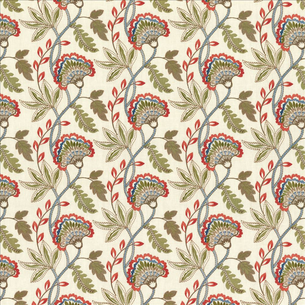Flourishing Coral by Kasmir Designer Fabric 1468 73% Polyester
27% Cotton
 INDIA </p><p>Repeat: Horizontal: 17 inches and Vertical: 9 3/8 inches 54 - Swanky Fabrics -