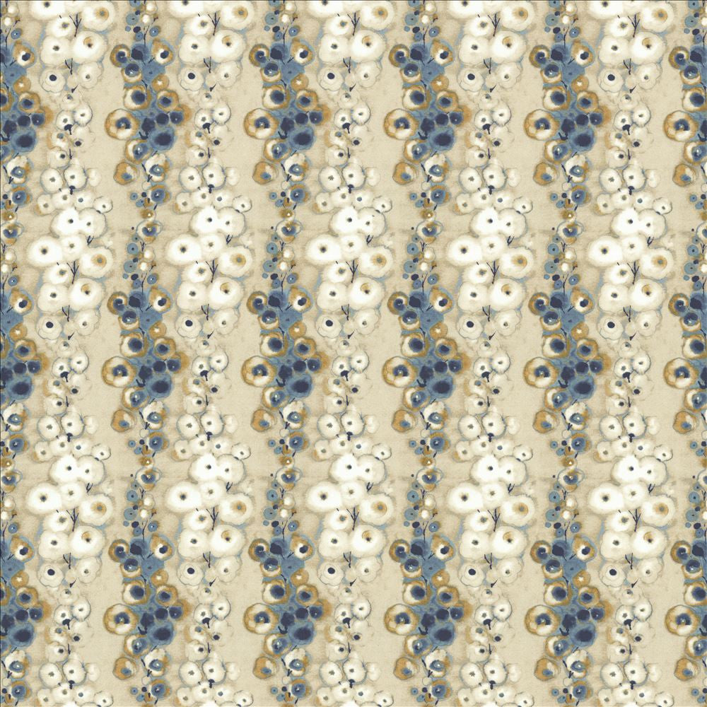 Flowerdale Blue by Kasmir Designer Fabric 1463 100% Cotton
 INDIA </p><p>Repeat: Horizontal: 6 6/8 inches and Vertical: 12 4/8 inches 54 - Swanky Fabrics -