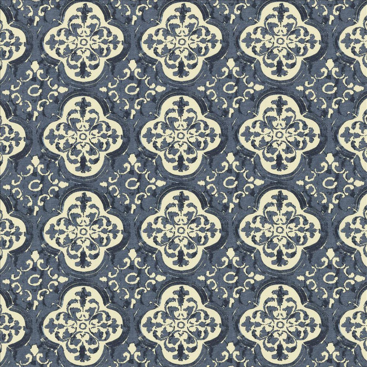 Foil Indigo by Kasmir Designer Fabric 5154 55% Linen 45% Cotton CHINA 15,000 Wyzenbeek Double Rubs Horizontal: 9 inches and Vertical: 9 inches 54 - Swanky Fabrics -