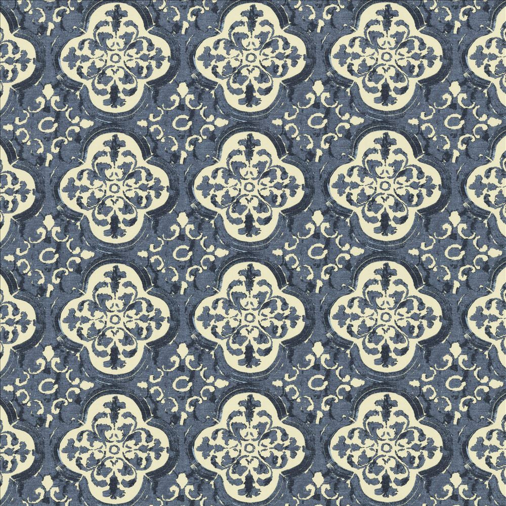 Foil Indigo  by Kasmir Designer Fabric 5154 55% Linen
45% Cotton
 CHINA 15,000 Wyzenbeek Double Rubs Horizontal: 9 inches and Vertical: 9 inches 54  - Swanky Fabrics -