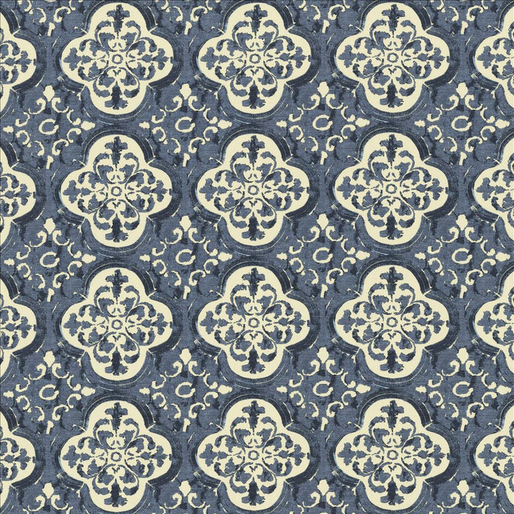 Foil Indigo  by Kasmir Designer Fabric 5154 55% Linen
45% Cotton
 CHINA 15,000 Wyzenbeek Double Rubs Horizontal: 9 inches and Vertical: 9 inches 54  - Swanky Fabrics -