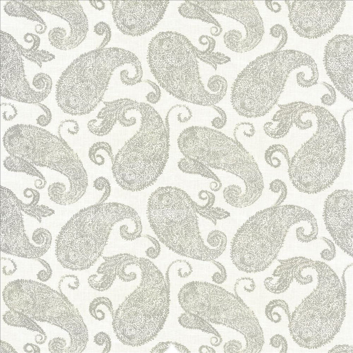 Frascati Paisley Platinum  by Kasmir Designer Fabric 5105 55% Linen
45% Viscose
 CHINA 12,000 Wyzenbeek Double Rubs Horizontal: 26 2/8 inches and Vertical: 25 inches 54  - Swanky Fabrics -