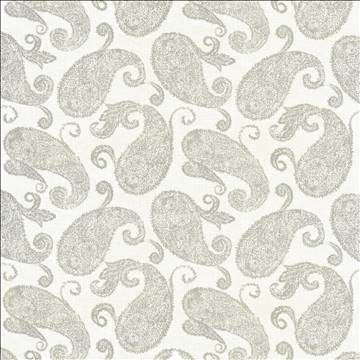 Frascati Paisley Platinum by Kasmir Designer Fabric 5105 55% Linen 45% Viscose CHINA 12,000 Wyzenbeek Double Rubs H: 26 2/8 inches, V: 25 inches 54 - 55 - Swanky Fabrics - Kasmir