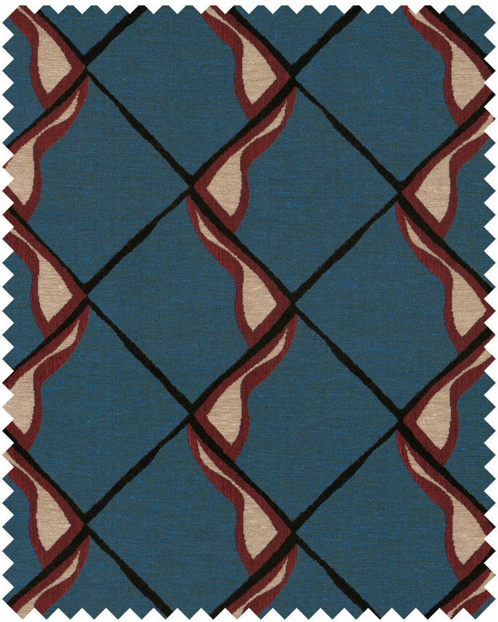 Mind The Gap Fabric FRESCA Woven Fabric (FB00142) | FB00142 | LA DOLCE VITA | Black, Blue, Red, White | Fabric Carolina | https://www.fabriccarolina.com/