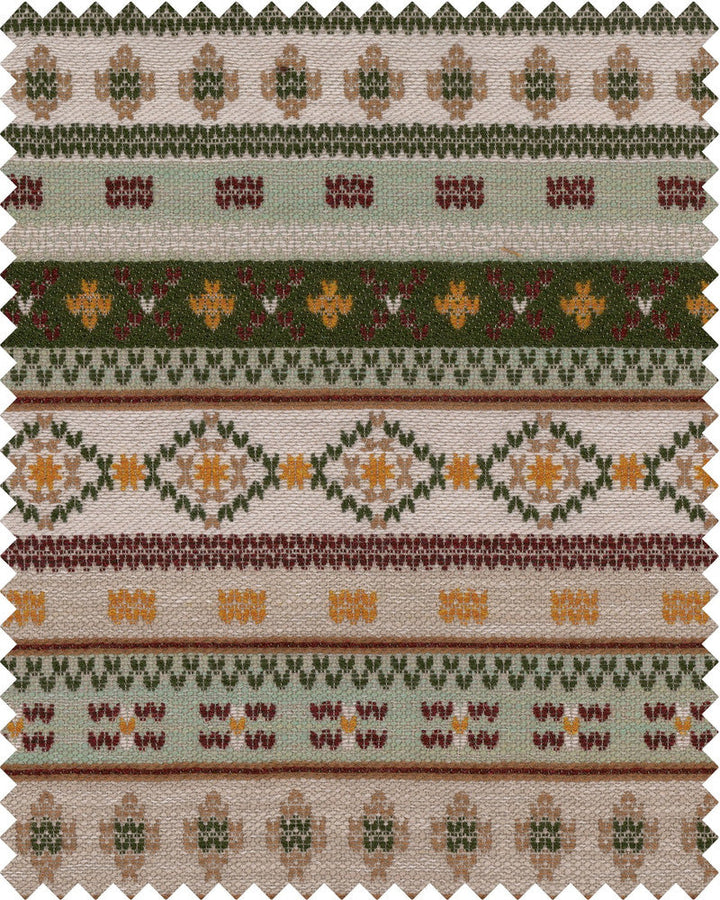 Mind The Gap Fabric GAISSTEIN Jacquard Woven Fabric (FB00110) | FB00110 | TYROL APRES-SKI HOME COLLECTION | Dark Green, Light Green, Taupe | Fabric Carolina | https://www.fabriccarolina.com/