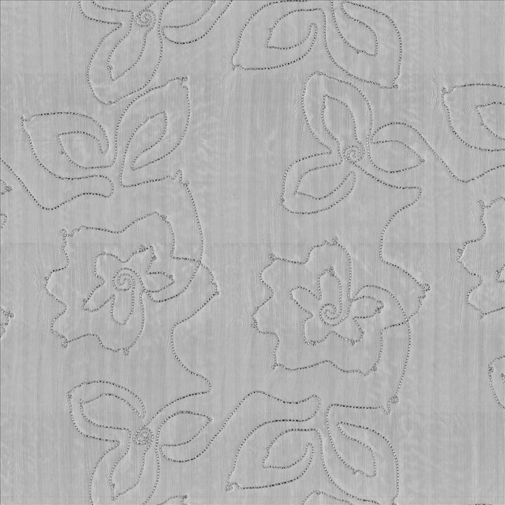 Garden Delight Silver Haze by Kasmir Designer Fabric 5077 100% Polyester Embroidery 100% Polyester CHINA Not Tested Horizontal: 18 4/8 inches and Vertical: 17 inches 116 - Swanky Fabrics -