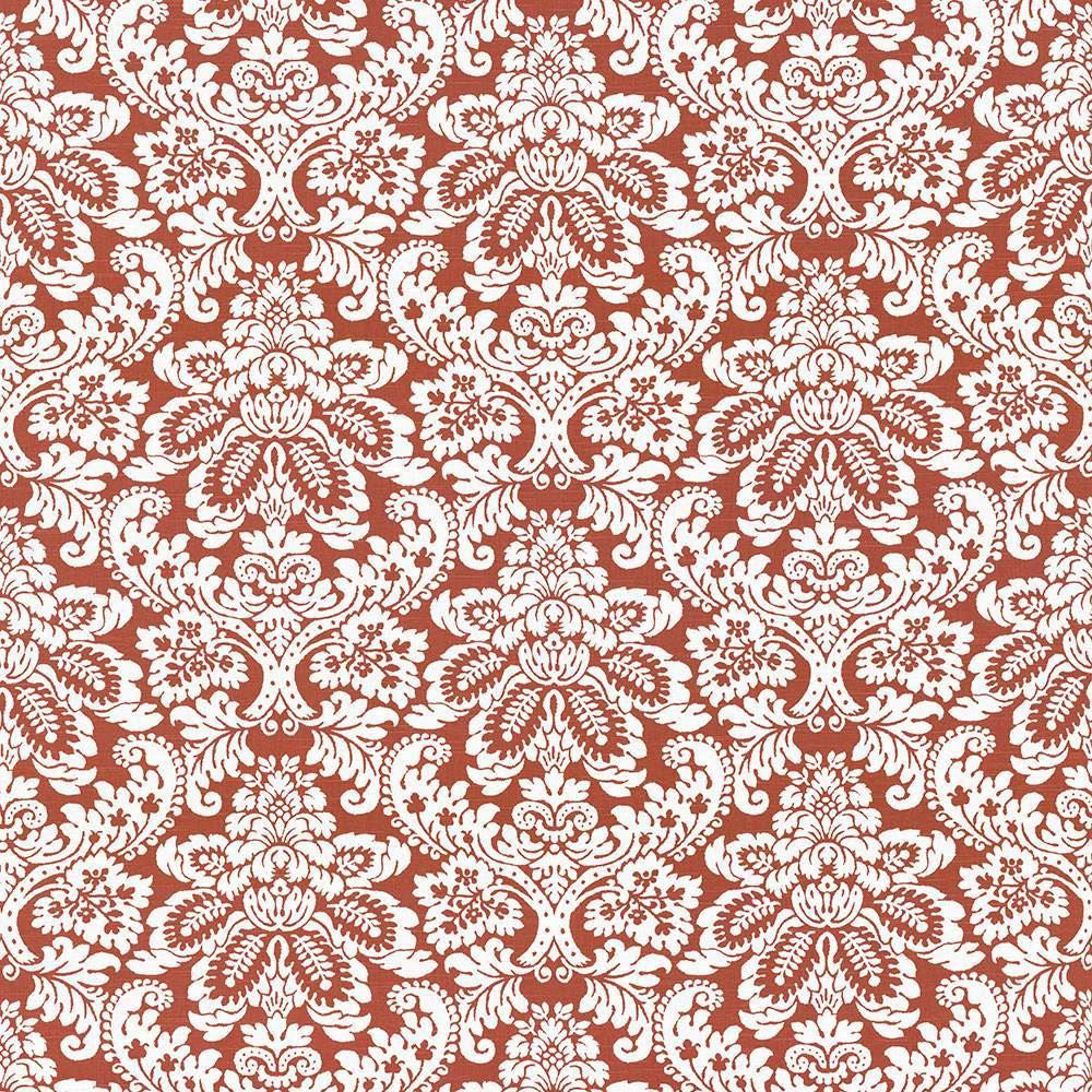 Gavroche Tangerine by Kasmir Designer Fabric See sample 100% Cotton
 USA 15,000 Wyzenbeek Double Rubs </p><p>Repeat: Horizontal: 27 inches and Vertical: 25 2/8 inches 54 - Swanky Fabrics -