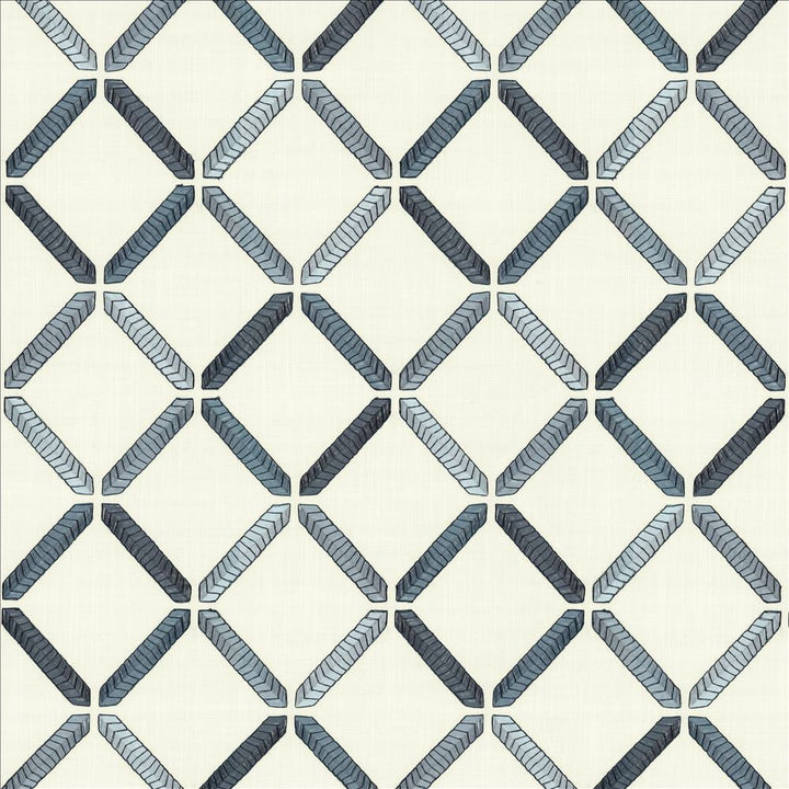 Geo Ribbon Marine by Kasmir Designer Fabric 5156 73% Cotton
27% Polyester
 INDIA </p><p>Repeat: Horizontal: 9 inches and Vertical: 9 3/8 inches 54 - Swanky Fabrics -