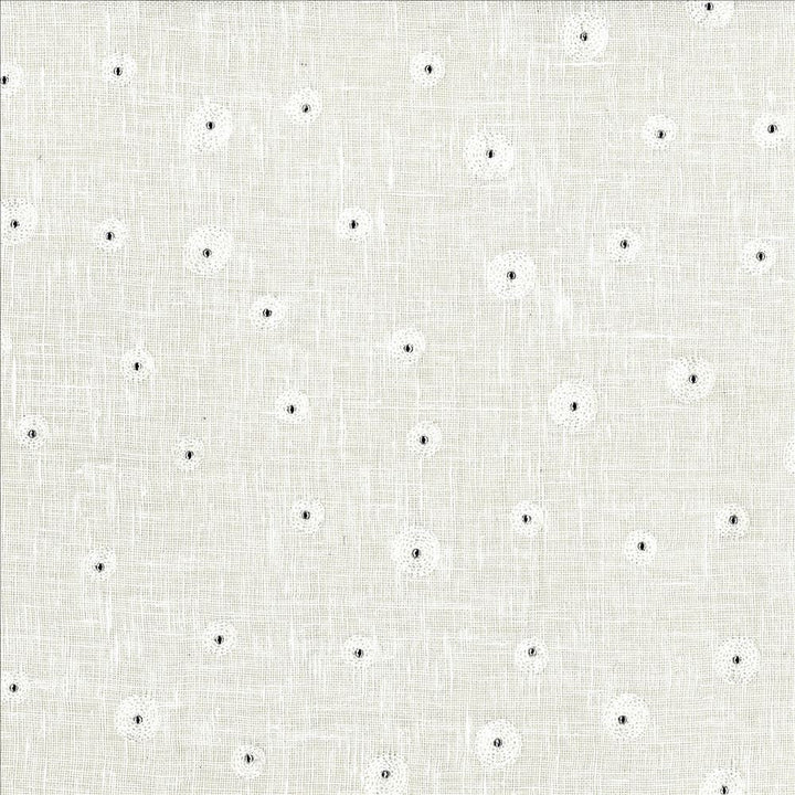 Glitz Eggshell by Kasmir Designer Fabric 1443 100% Linen Embroidery 100% Viscose CHINA Not Tested Horizontal: 10 6/8 inches and Vertical: 11 6/8 inches 57 - Swanky Fabrics -