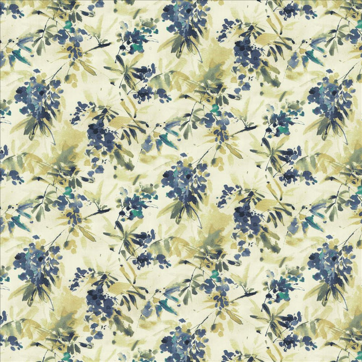 Graceful Bloom Blue by Kasmir Designer Fabric 1453 100% Cotton
 INDIA </p><p>Repeat: Horizontal: 27 inches and Vertical: 16 inches 54 - Swanky Fabrics -