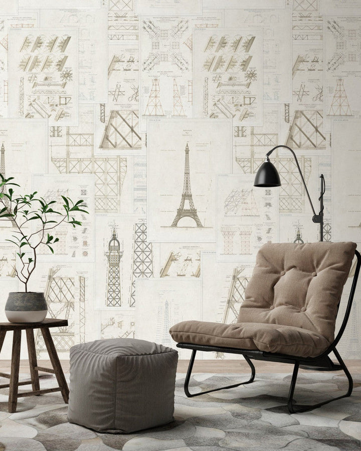 Grand Eiffel Wallpaper by Mind the Gap Designer Wallpaper PREMIUM DESIGNER WALLPAPER COLLECTION Non-woven Made in Europe Paste the wall 3 rolls x 20.5 x 3.25 yards - Swanky Fabrics -