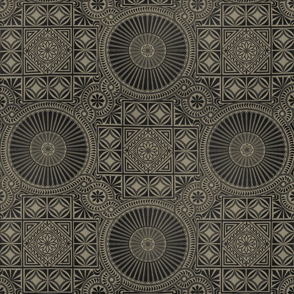 Grande Mosaic Jet by Kasmir Designer Fabric 5118 100% Polyester USA 30,000 Wyzenbeek Double Rubs Horizontal: 29 2/8 inches and Vertical: 30 inches 58 - Swanky Fabrics -
