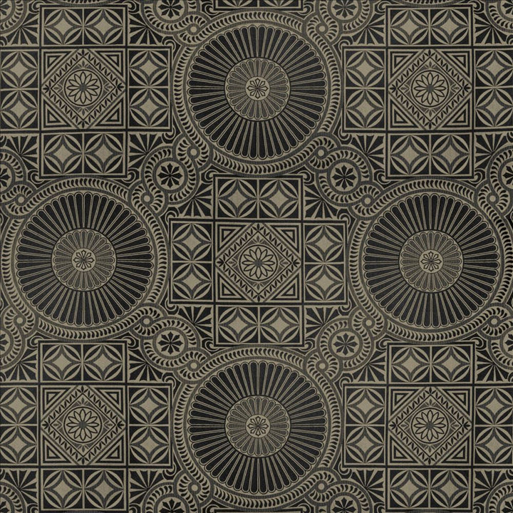 Grande Mosaic Jet by Kasmir Designer Fabric See sample 100% Polyester
 USA 30,000 Wyzenbeek Double Rubs </p><p>Repeat: Horizontal: 29 2/8 inches and Vertical: 30 inches 53 - Swanky Fabrics -