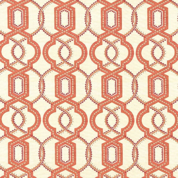Grandover Coral by Kasmir Designer Fabric 5106 100% Cotton USA 15,000 Wyzenbeek Double Rubs Horizontal: 9 inches and Vertical: 13 4/8 inches 54 - Swanky Fabrics -