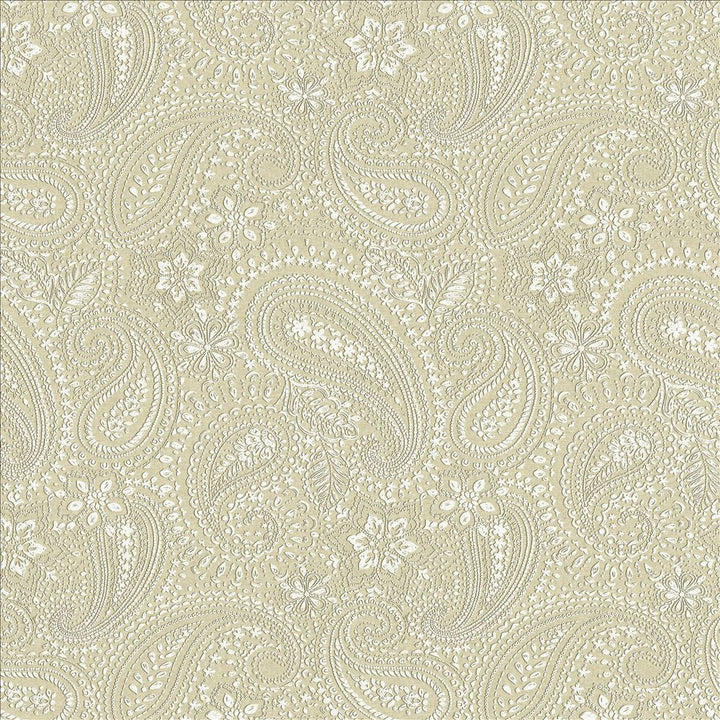 Graphic Paisley White by Kasmir Designer Fabric 1451 90% Cotton
10% Polyester
 FRANCE 24,000 Martindale Cycles </p><p>Repeat: Horizontal: 17 7/8 inches and Vertical: 24 inches 53 - Swanky Fabrics -