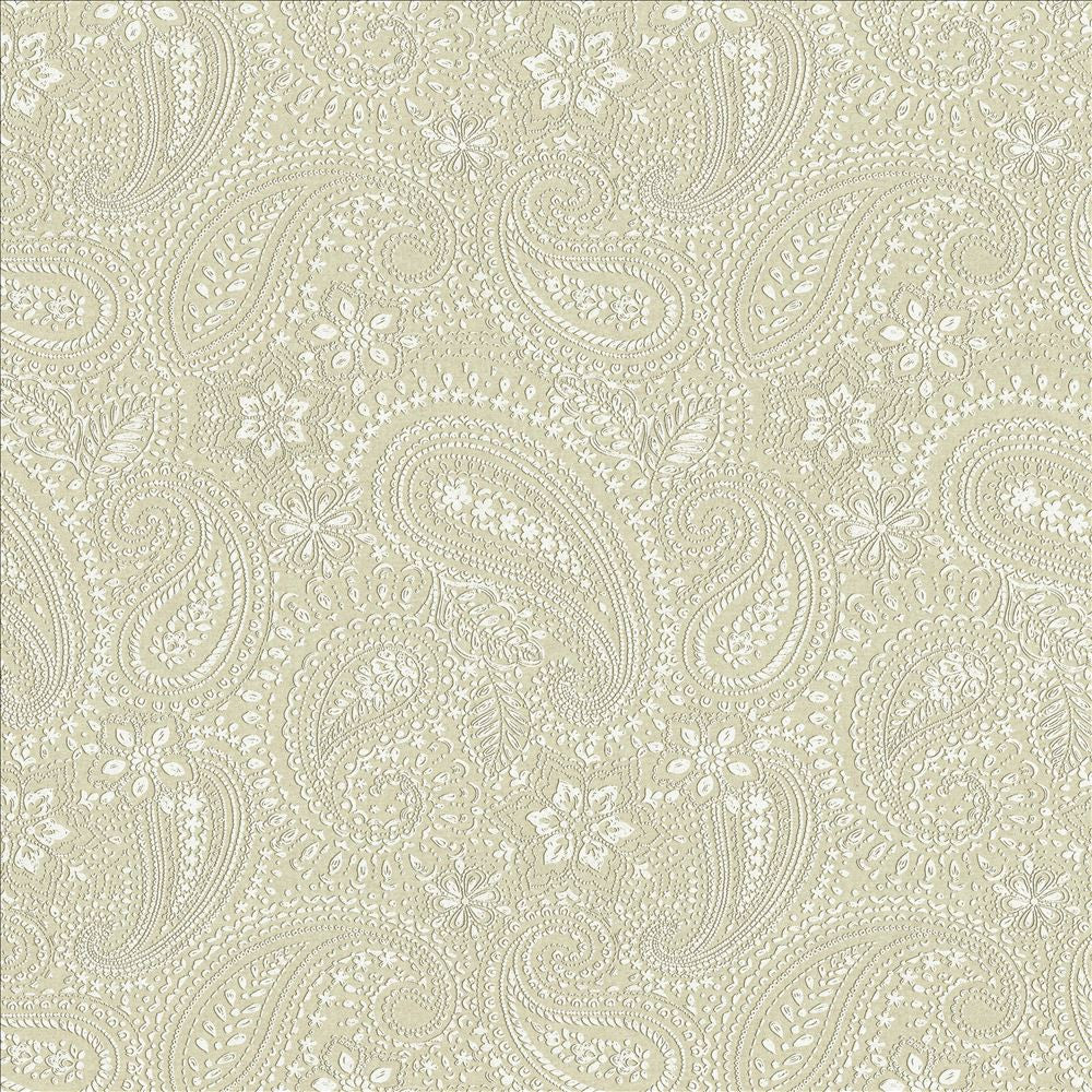 Graphic Paisley White by Kasmir Designer Fabric See sample 90% Cotton
10% Polyester
 FRANCE 24,000 Martindale Cycles </p><p>Repeat: Horizontal: 17 7/8 inches and Vertical: 24 inches 61 - Swanky Fabrics -