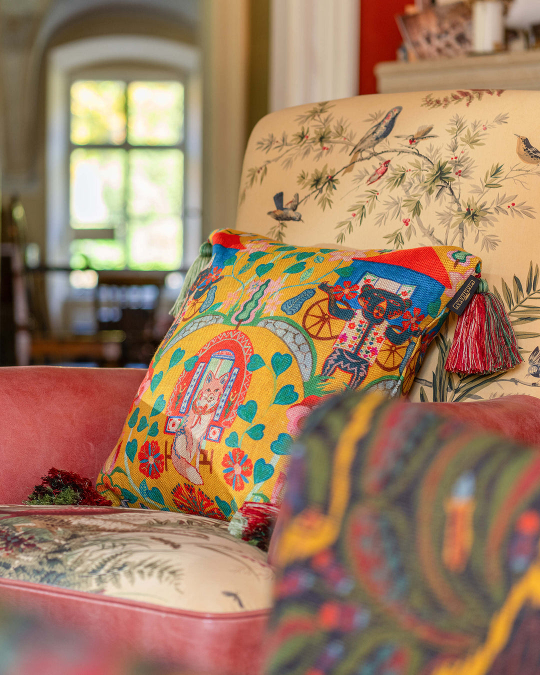 Gypsy Fairytale Lemon cushion pillow by Mind the Gap (LC40286), view 6