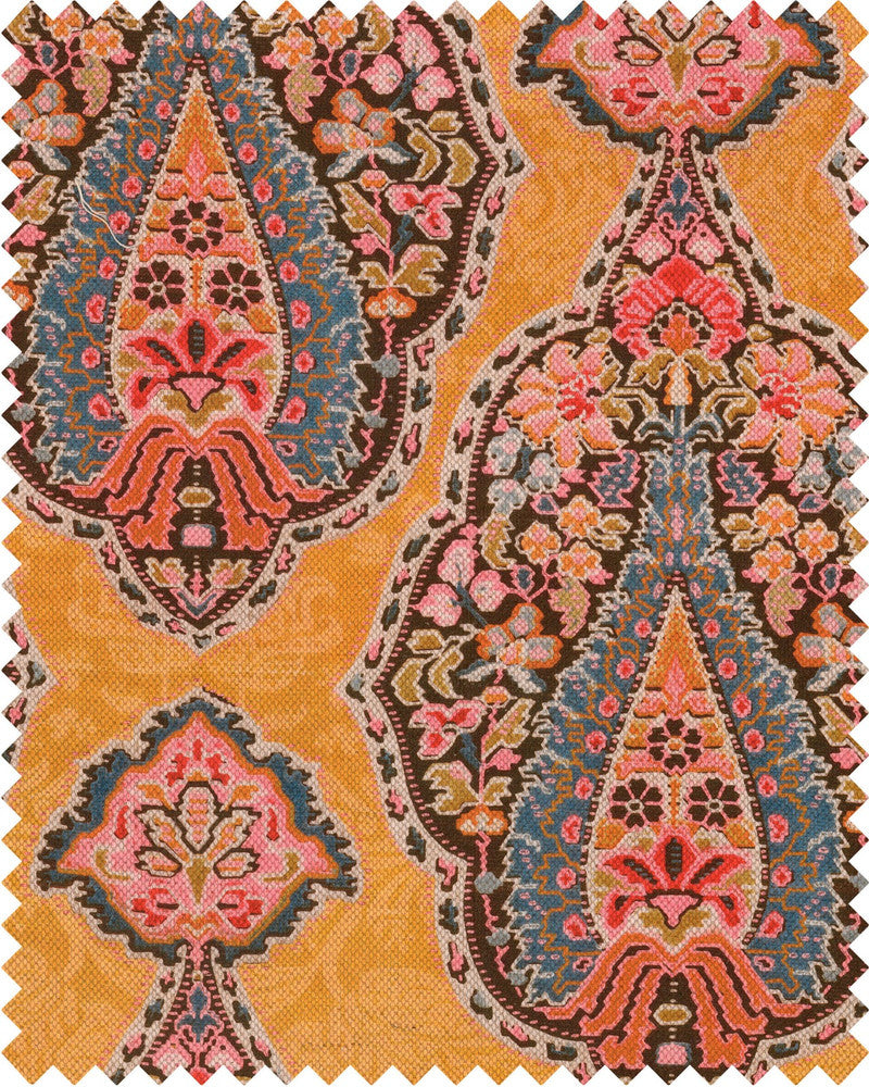 Mind The Gap Fabric GYPSY SOUL Fabric (FB00070) | FB00070 | WOODSTOCK '69 LIFESTYLE COLLECTION | Blue, Ochre, Pink | Fabric Carolina | https://www.fabriccarolina.com/
