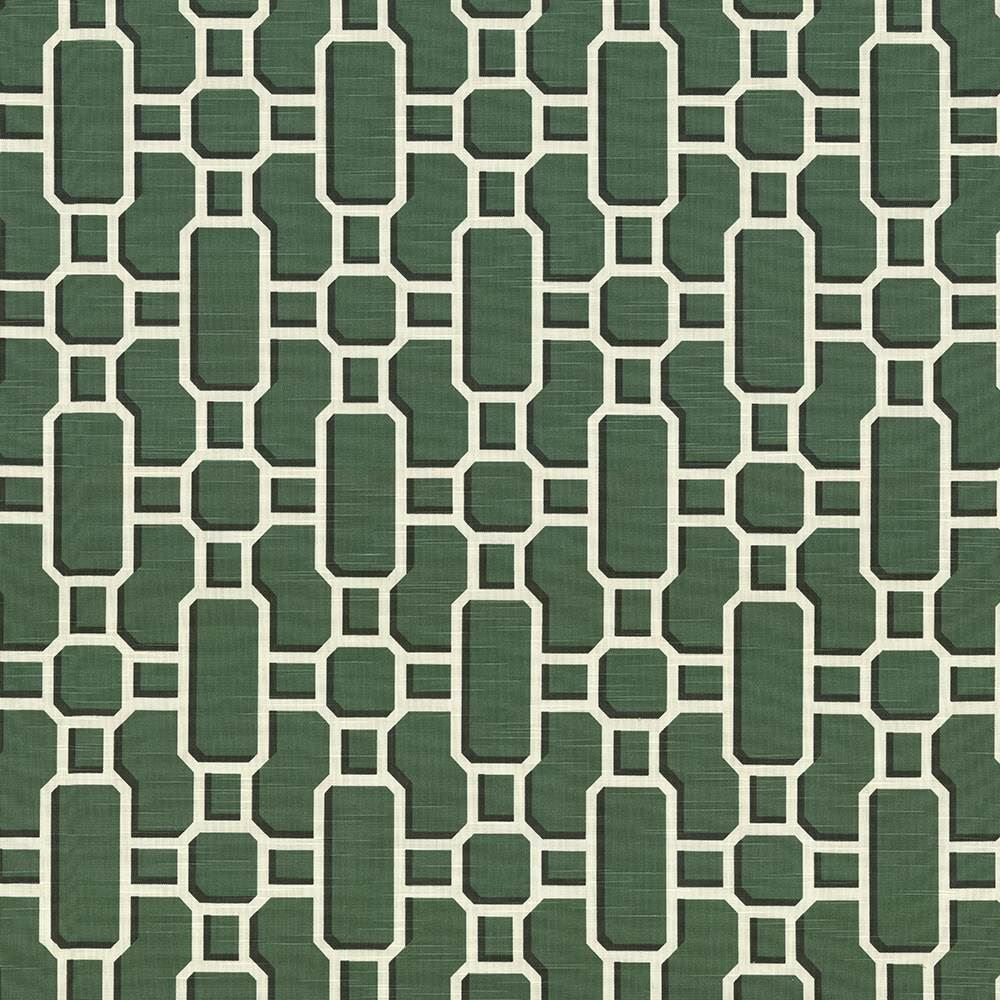 Hakkasan Fret Emerald  by Kasmir Designer Fabric 5074 100% Cotton
 USA 15,000 Wyzenbeek Double Rubs Horizontal: 9 inches and Vertical: 12 5/8 inches 54  - Swanky Fabrics -