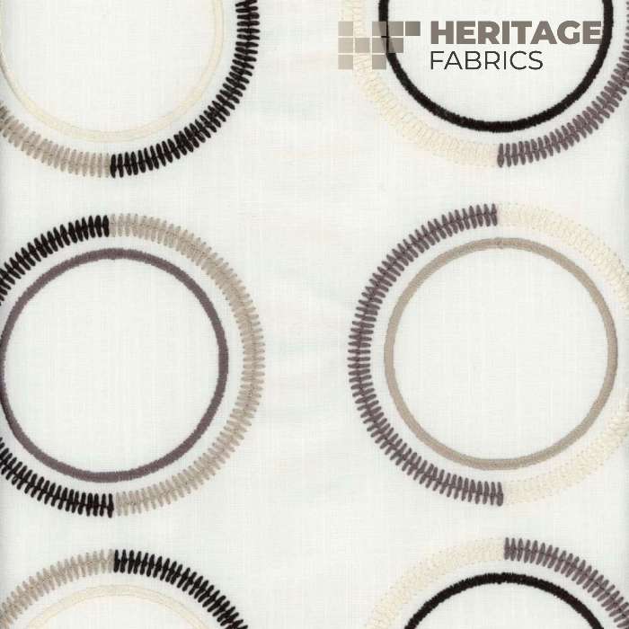 Halo Smoke by Heritage Fabric - Base-52% Poly 48% Cotton Emb-100% Poly India 12,000 Horizontal: 10.75" and Vertical: 9.25" 54" - Fabric Carolina -