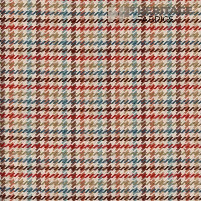 Hamilton Terracotta by Heritage Designer Fabric - 100% Cotton India 30,000 Horizontal: 1.25" and Vertical: 1.5" 54" - Swanky Fabrics -