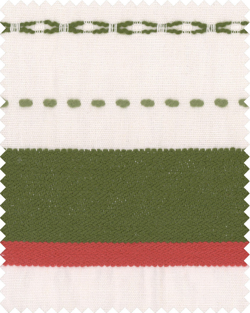 Mind The Gap Fabric HANDWERKLICH Woven Fabric (FB00106) | FB00106 | TYROL APRES-SKI HOME COLLECTION | Green, Red, White | Fabric Carolina | https://www.fabriccarolina.com/