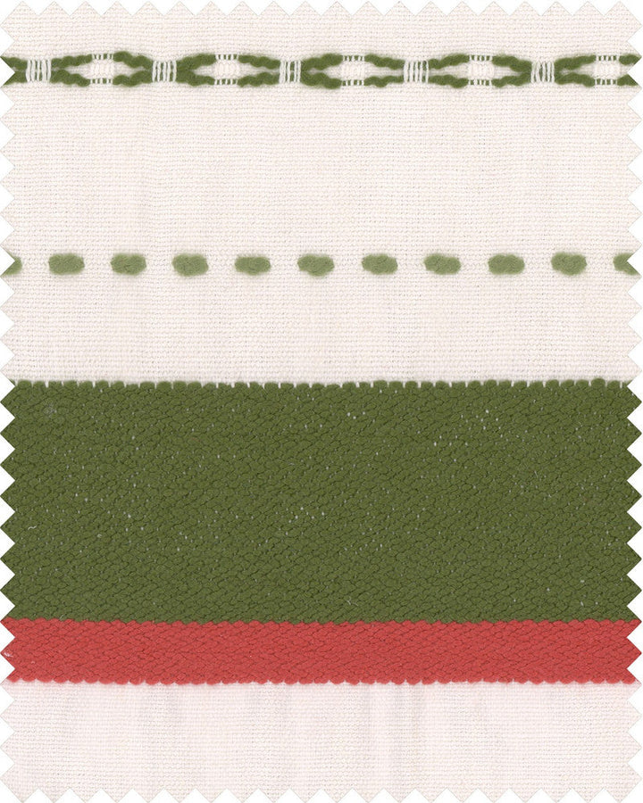 Mind The Gap Fabric HANDWERKLICH Woven Fabric (FB00106) | FB00106 | TYROL APRES-SKI HOME COLLECTION | Green, Red, White | Fabric Carolina | https://www.fabriccarolina.com/