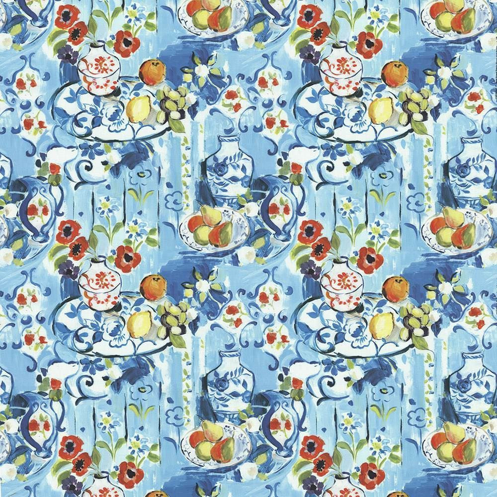 Henri Tableau Multi by Kasmir Designer Fabric See sample 100% Cotton
 ITALY 15,000 Wyzenbeek Double Rubs </p><p>Repeat: Horizontal: 27 inches and Vertical: 22 inches 57 - Swanky Fabrics -