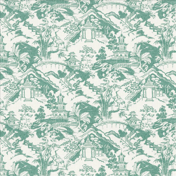 Himari Toile Seafoam by Kasmir Designer Fabric 1464 100% Cotton
 SPAIN 30,000 Wyzenbeek Double Rubs </p><p>Repeat: Horizontal: 27 inches and Vertical: 27 inches 54 - Swanky Fabrics -