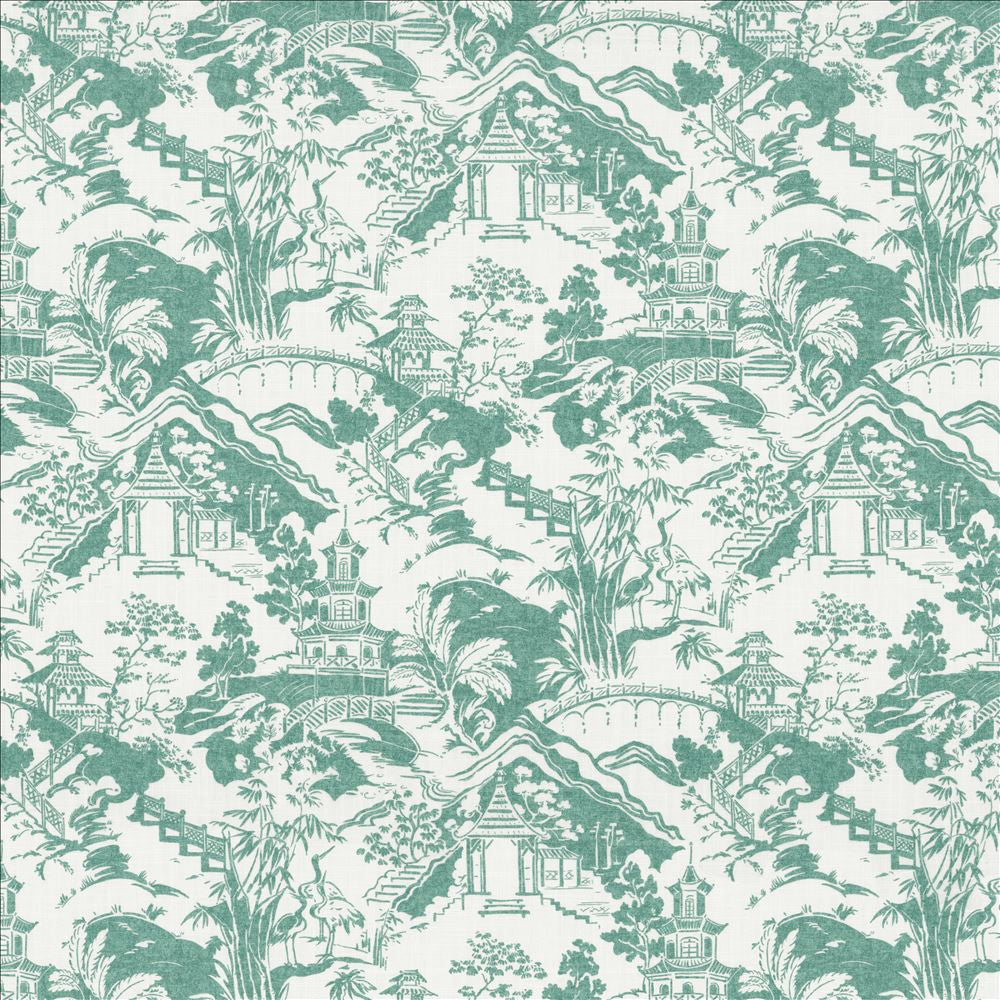 Himari Toile Seafoam by Kasmir Designer Fabric 1464 100% Cotton
 SPAIN </p><p>Repeat: Horizontal: 27 inches and Vertical: 27 inches 54 - Swanky Fabrics -