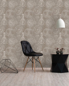 Mind the Gap Wallpaper Mind The Gap   HORLOGERIE Taupe Premium   (WP20042)