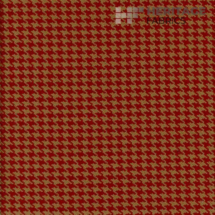 Houndstooth Terracotta by Heritage Designer Fabric - 100% Cotton India 20,000 Horizontal: 0.375" and Vertical: 0.375" 54" - Swanky Fabrics -