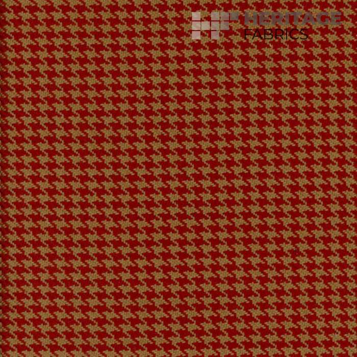 Houndstooth Terracotta by Heritage Fabric - 100% Cotton India 20,000 Horizontal: 0.375" and Vertical: 0.375" 54" - Fabric Carolina -