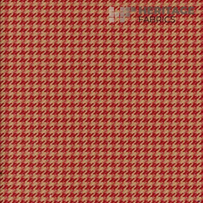 Houndstooth Brick by Heritage Designer Fabric - 100% Cotton India 20,000 Horizontal: 0.375" and Vertical: 0.375" 54" - Swanky Fabrics -