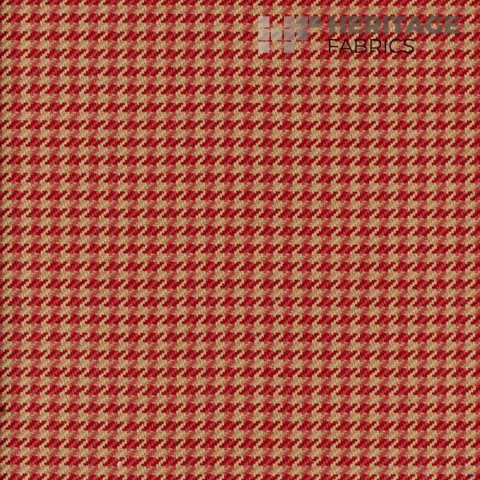 Houndstooth Brick by Heritage Fabric - 100% Cotton India 20,000 Horizontal: 0.375" and Vertical: 0.375" 54" - Fabric Carolina -